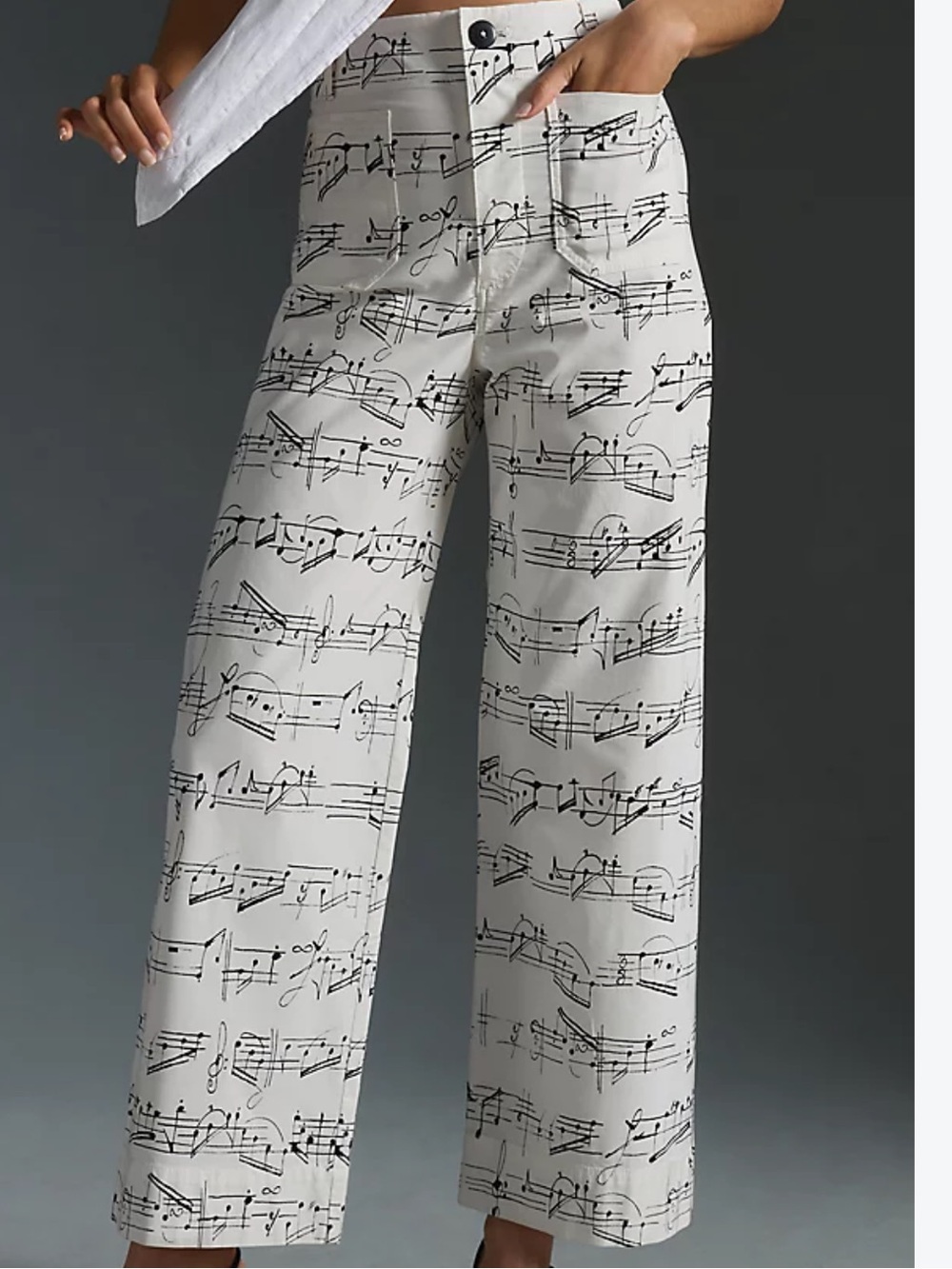 Maeve by Anthropologie The Colette Music Note Crop Pants 32T NWT